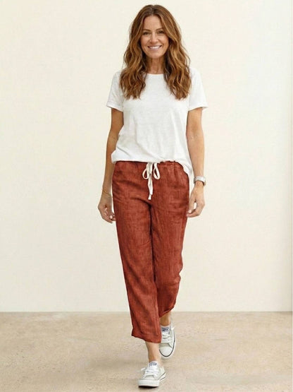 Corinna™ | Women's Everyday Drawstring Straight-Leg Everyday Pants