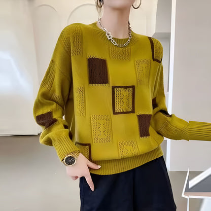 Jennifer | Elegant Squares Sweater