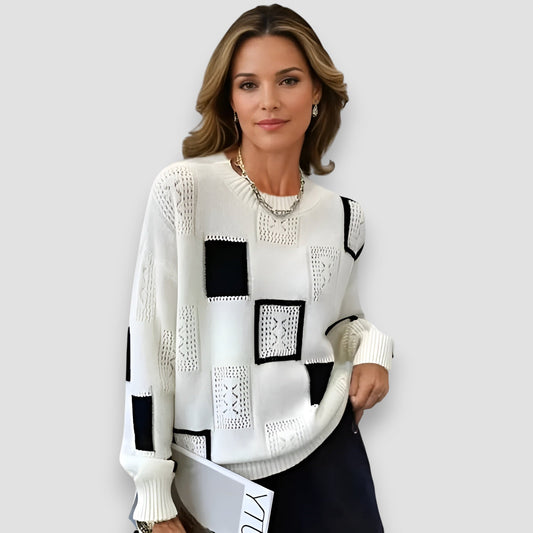 Jennifer | Elegant Squares Sweater