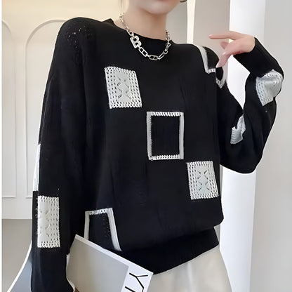 Jennifer | Elegant Squares Sweater