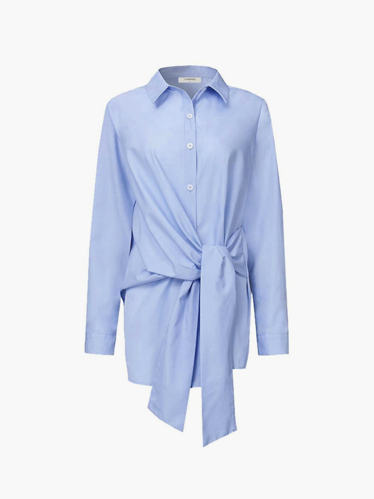 Pearl | Women's Tie Waist Button Down Long Sleeve Shirt Blouse