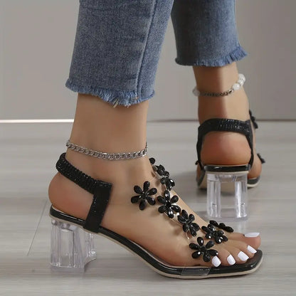 Dawn | Women's Rhinestone Block Heel Sandals