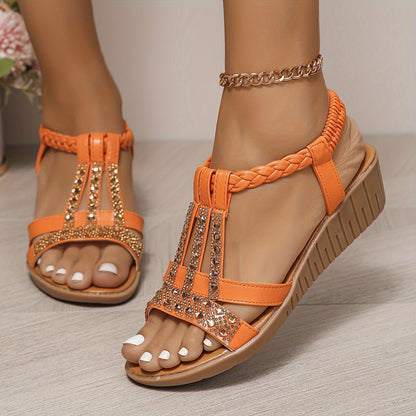 Adelaide | Women's Rhinestone Woven Sandals
