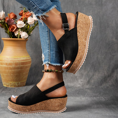 Edna | Women's Platform Adjustable Buckle Sandals