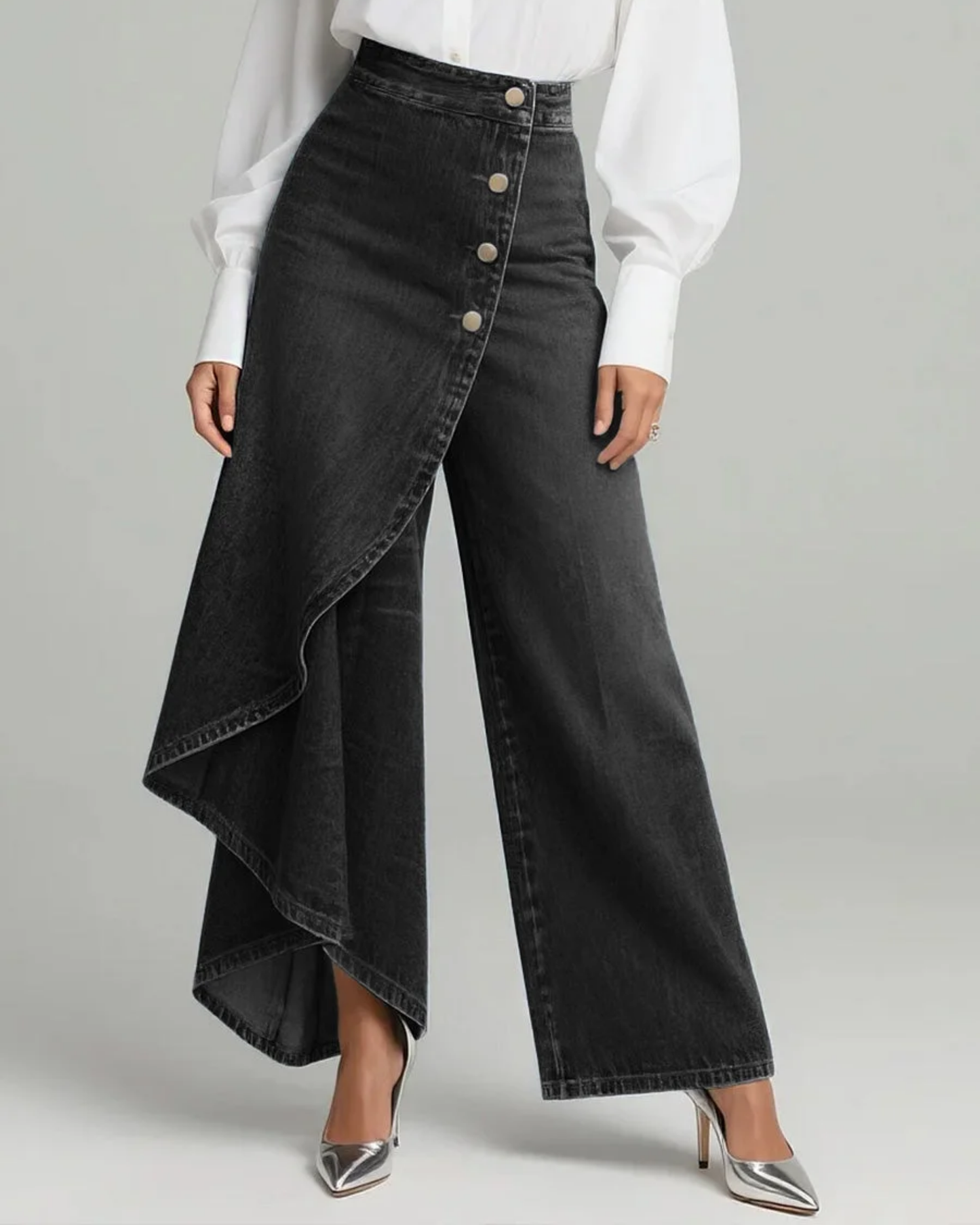 Ceinwen | Women's High Waisted Wide Leg Wrap Pants