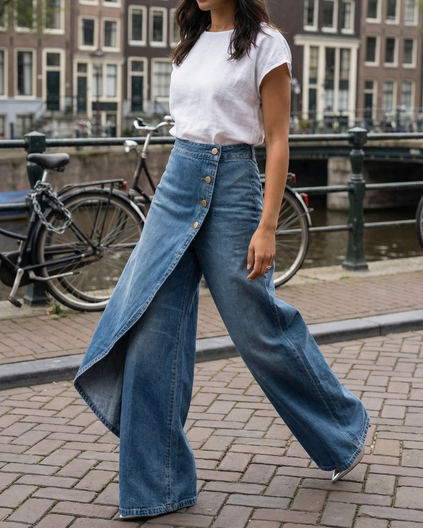 Ceinwen | Women's High Waisted Wide Leg Wrap Pants