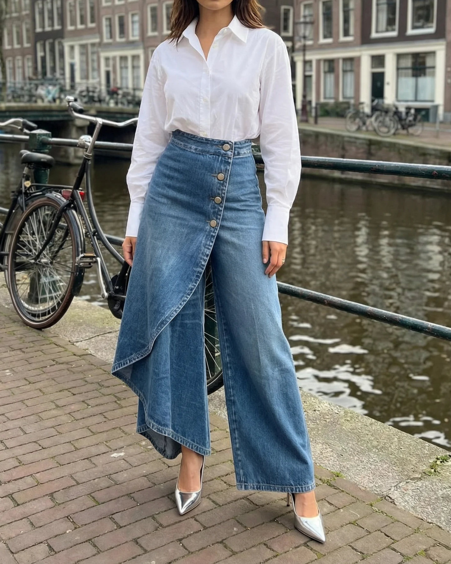 Ceinwen | Women's High Waisted Wide Leg Wrap Pants