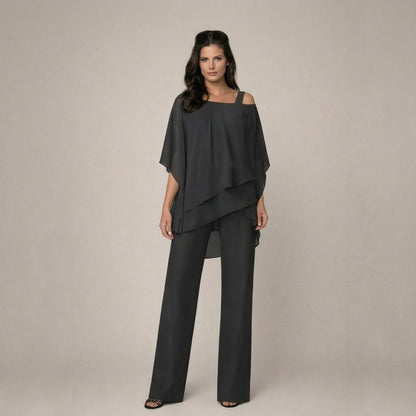 Celeste | Women's Wide Leg Pants & Off Shoulder Top Set