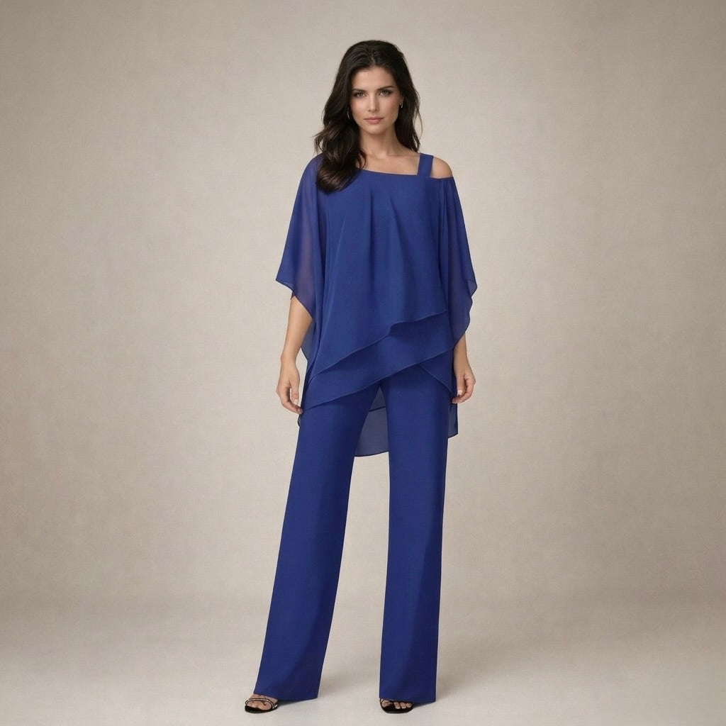 Celeste | Women's Wide Leg Pants & Off Shoulder Top Set