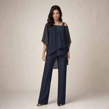 Celeste | Women's Wide Leg Pants & Off Shoulder Top Set
