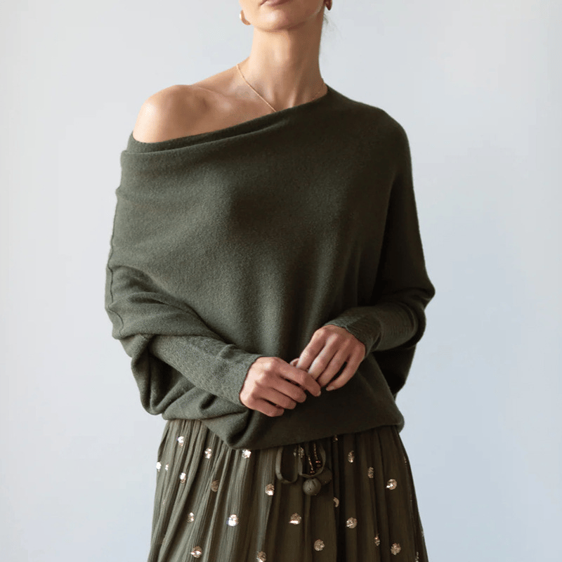 Elin | Women's Off Shoulder Long Sleeve Sweater