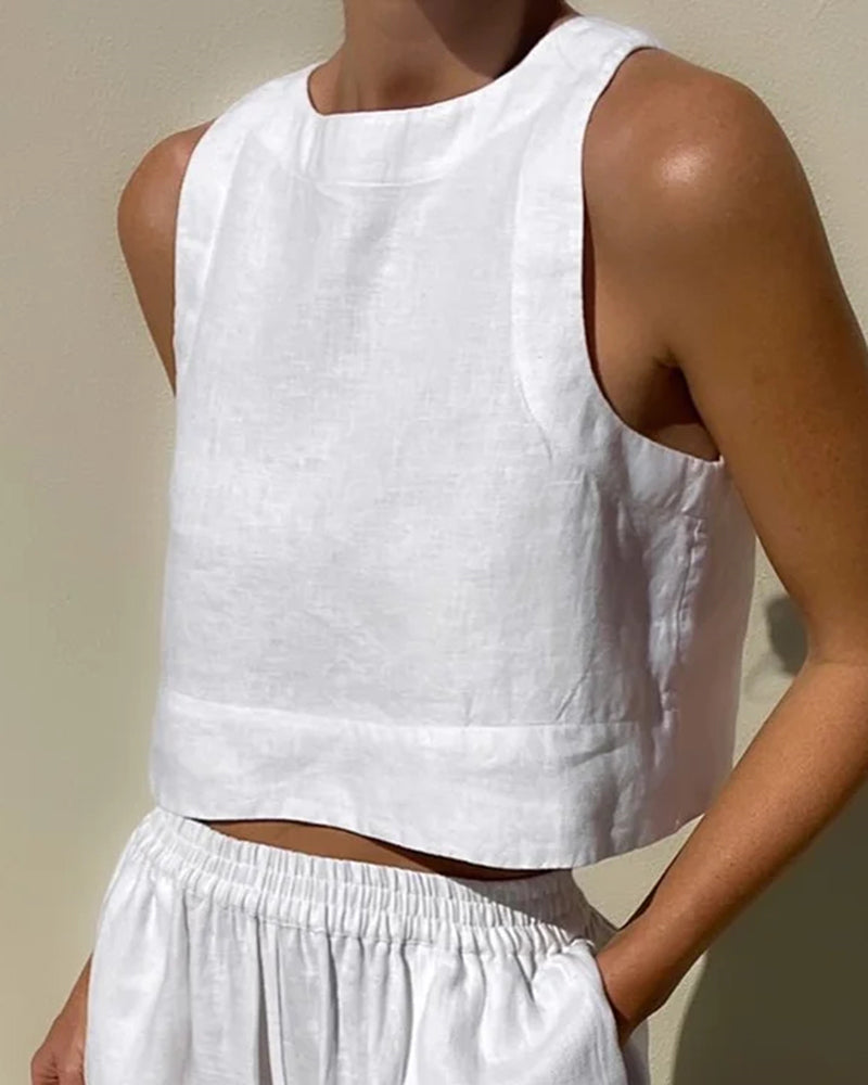 Selena | Women's Wide Leg Pants & Crop Top Two Piece Set