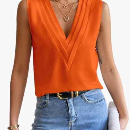 Wren | Women's V-Neck Sleeveless Blouse