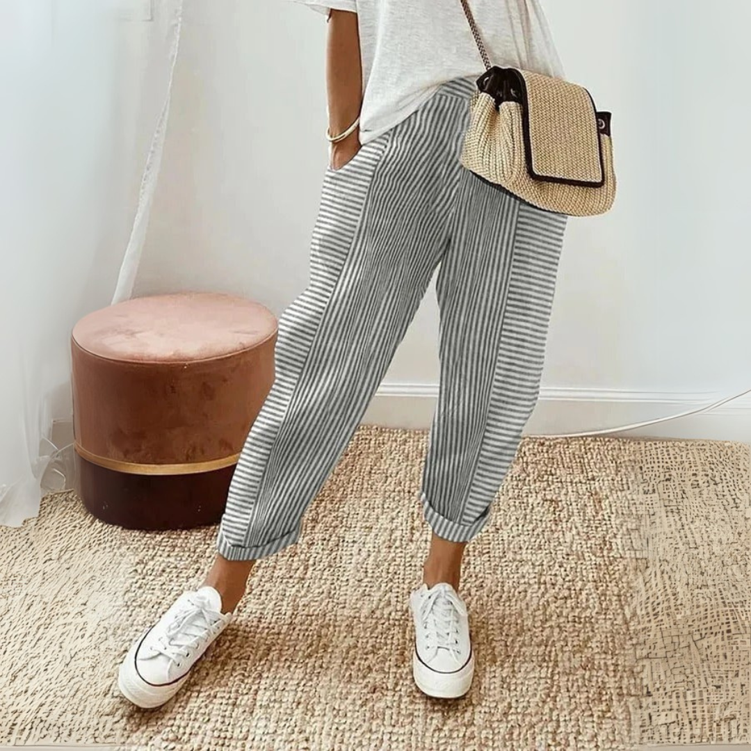 Mae | Women's Striped Wide Leg Pants