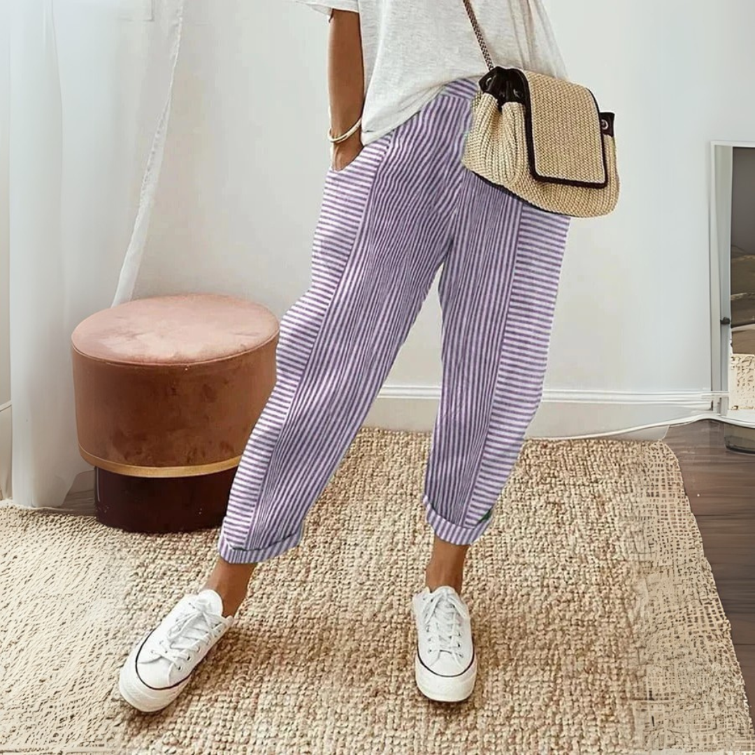 Mae | Women's Striped Wide Leg Pants
