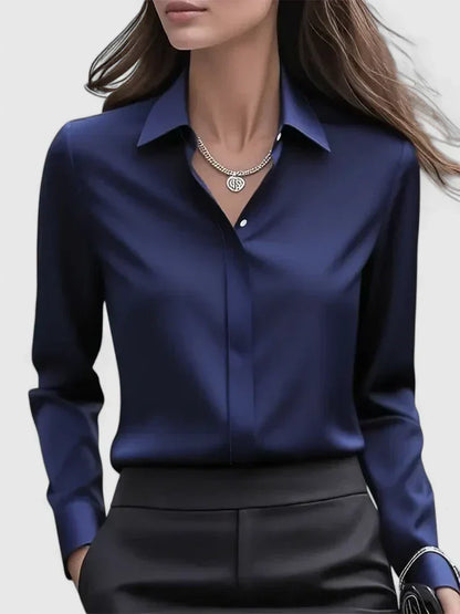 Cleo | Women's Elegant Button Down Shirt with Concealed Placket