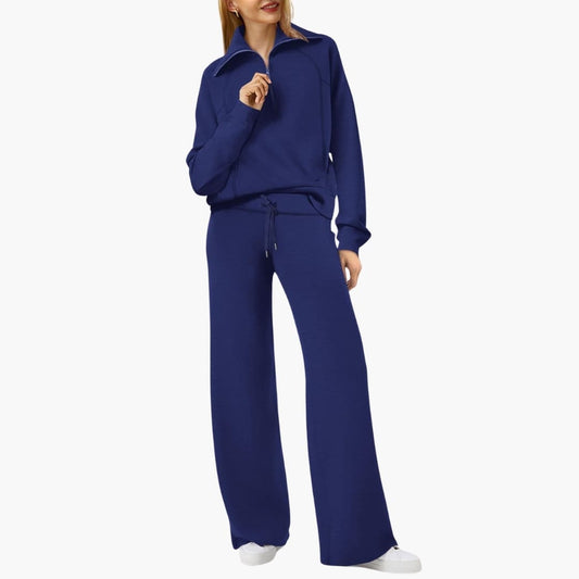 Colette™ | Women's Half Zip Wide Leg Lounge Set