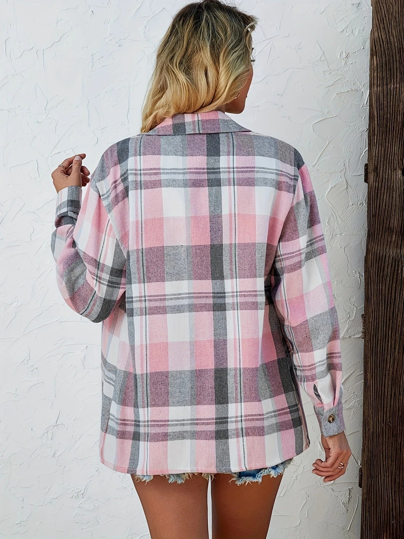 Corinna | Women's Oversized Plaid Flannel Button-Down Shirt