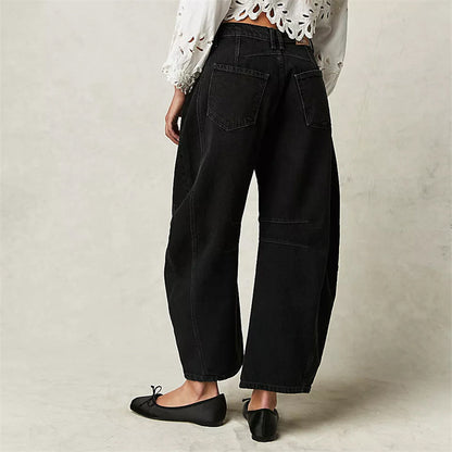 Grainne | Women's High Waist Barrel Leg Jeans Easy-Fit Denim