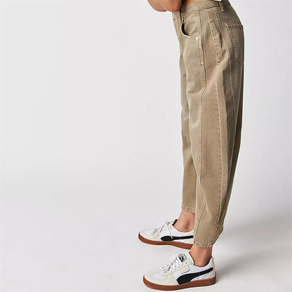 Grainne | Women's High Waist Barrel Leg Jeans Easy-Fit Denim