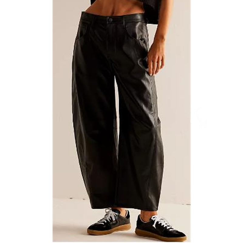 Grainne | Women's High Waist Barrel Leg Jeans Easy-Fit Denim