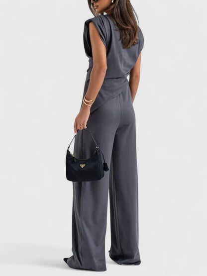 Layla | Women's Wide Leg Pants Occasion Set Draped Two-Piece