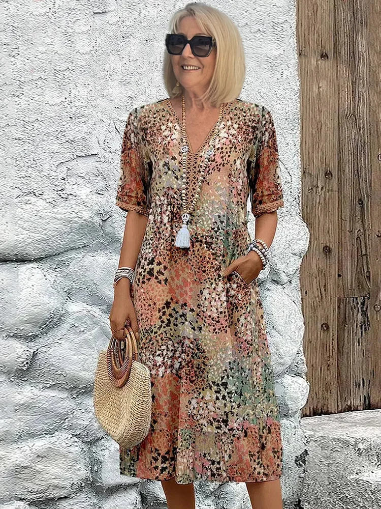 Roswitha | Colourful Midi Dress