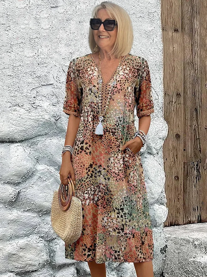Roswitha | Colourful Midi Dress