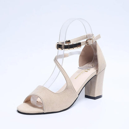 Charity2™ | Women's Block Heel Ankle Strap Peep Toe Dress Sandals