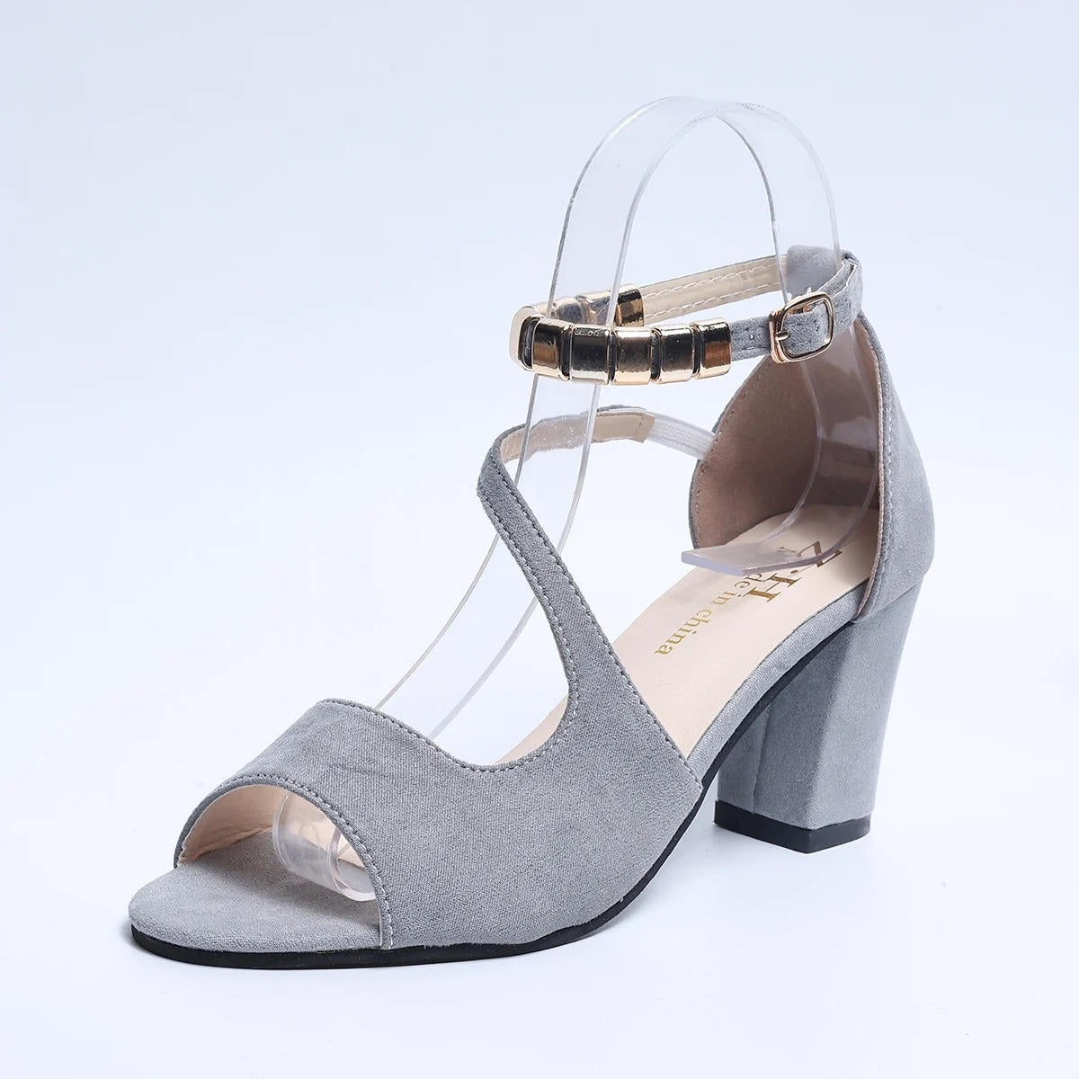 Charity2™ | Women's Block Heel Ankle Strap Peep Toe Dress Sandals