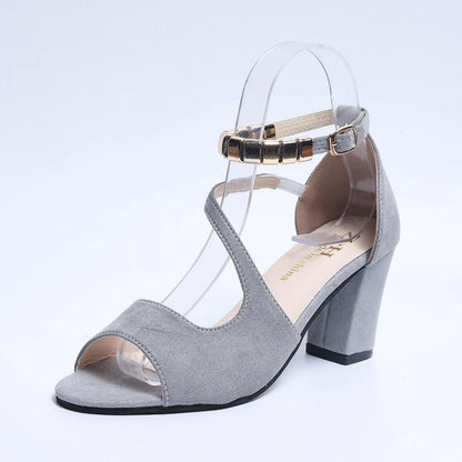 Charity2™ | Women's Block Heel Ankle Strap Peep Toe Dress Sandals