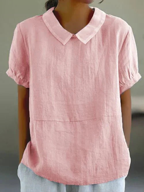 Nausicaa | Women's Peter Pan Collar Short Sleeve Everyday Top