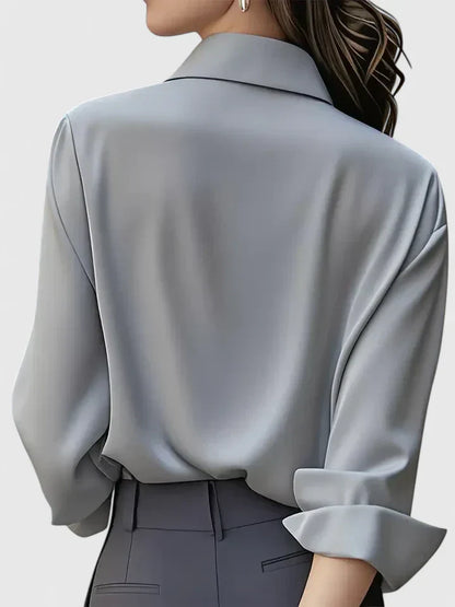 Cleo | Women's Elegant Button Down Shirt with Concealed Placket