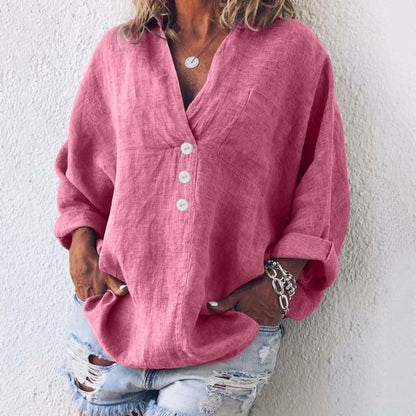 Kaitlyn™ | Women's V-Neck Button Down Blouse