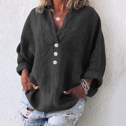 Kaitlyn™ | Women's V-Neck Button Down Blouse
