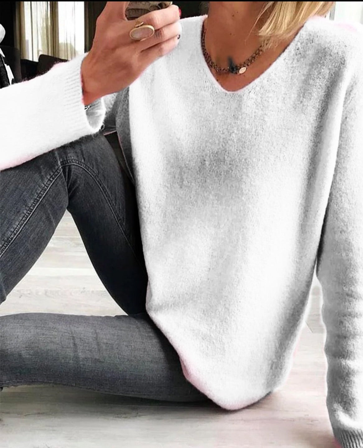 Maureen | Women's V Neck Long Sleeve Sweater