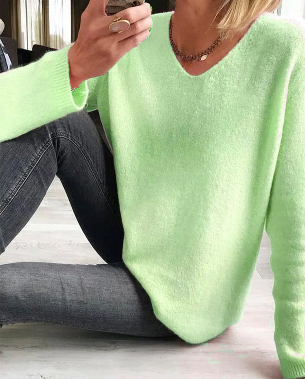 Maureen | Women's V Neck Long Sleeve Sweater