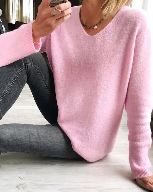 Maureen™ | Women's V Neck Long Sleeve Sweater