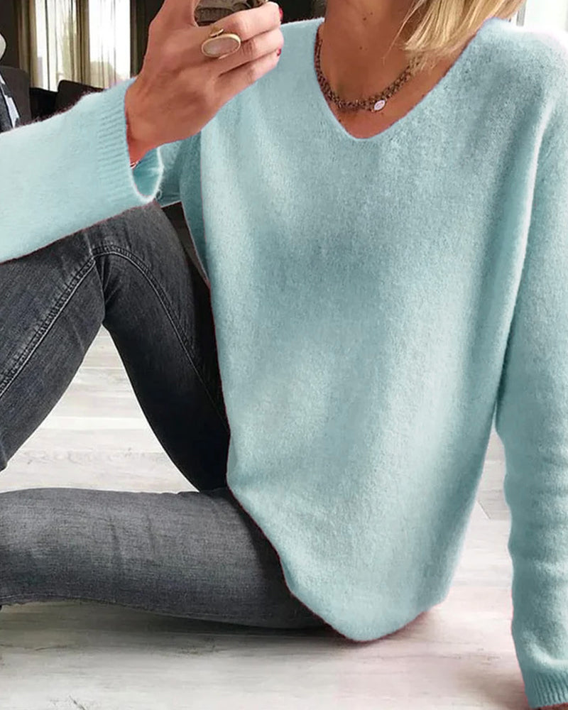 Maureen | Women's V Neck Long Sleeve Sweater