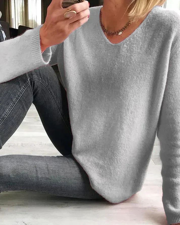 Maureen | Women's V Neck Long Sleeve Sweater