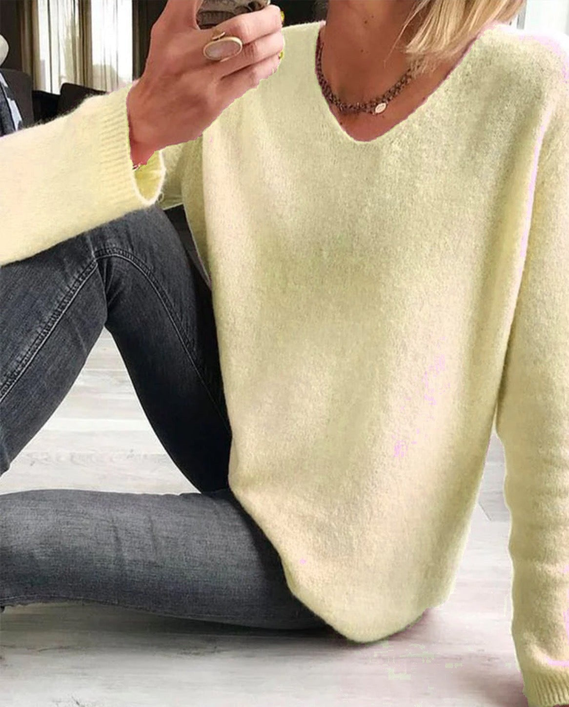 Maureen | Women's V Neck Long Sleeve Sweater
