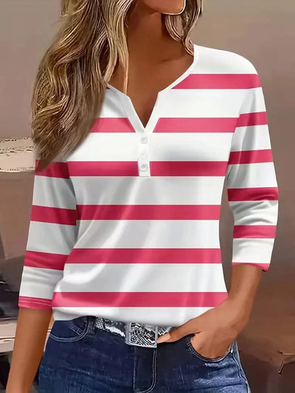 Skye | Striped V-Neck Top