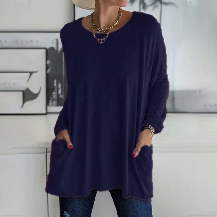 Annelise | Women's Oversized Long Sleeve Tunic Top with Pockets