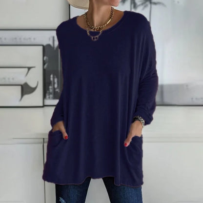 Annelise | Women's Oversized Long Sleeve Tunic Top with Pockets