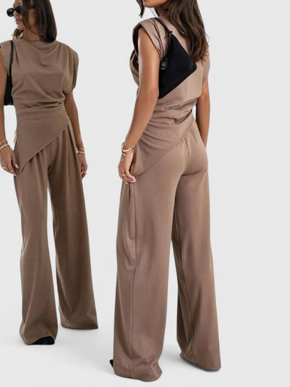 Layla | Women's Wide Leg Pants Occasion Set Draped Two-Piece