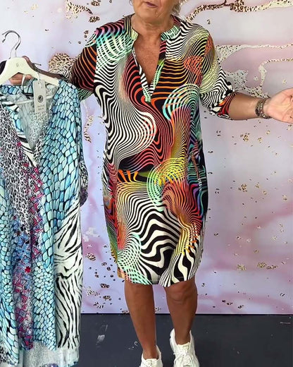 Delphine | Colourful V-neck Dress