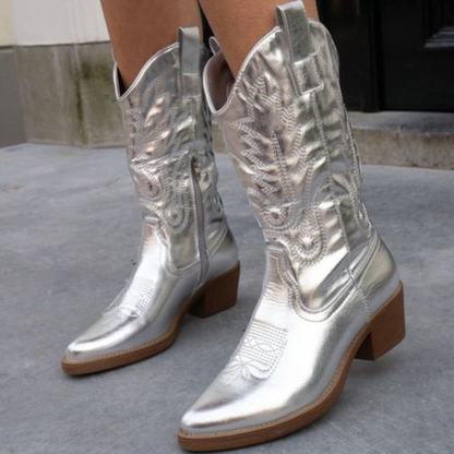 Sydney™ | Elegant Metallic Cowboy Boots