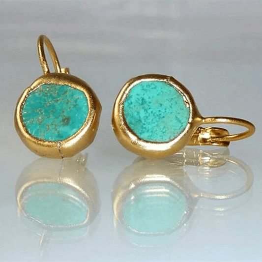 Cass™ | Gold Turquoise Stone Earrings
