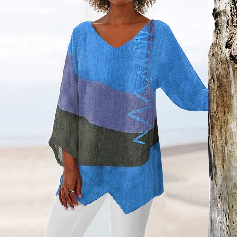 Josiane | Artistic Long Shirt with V-Neck