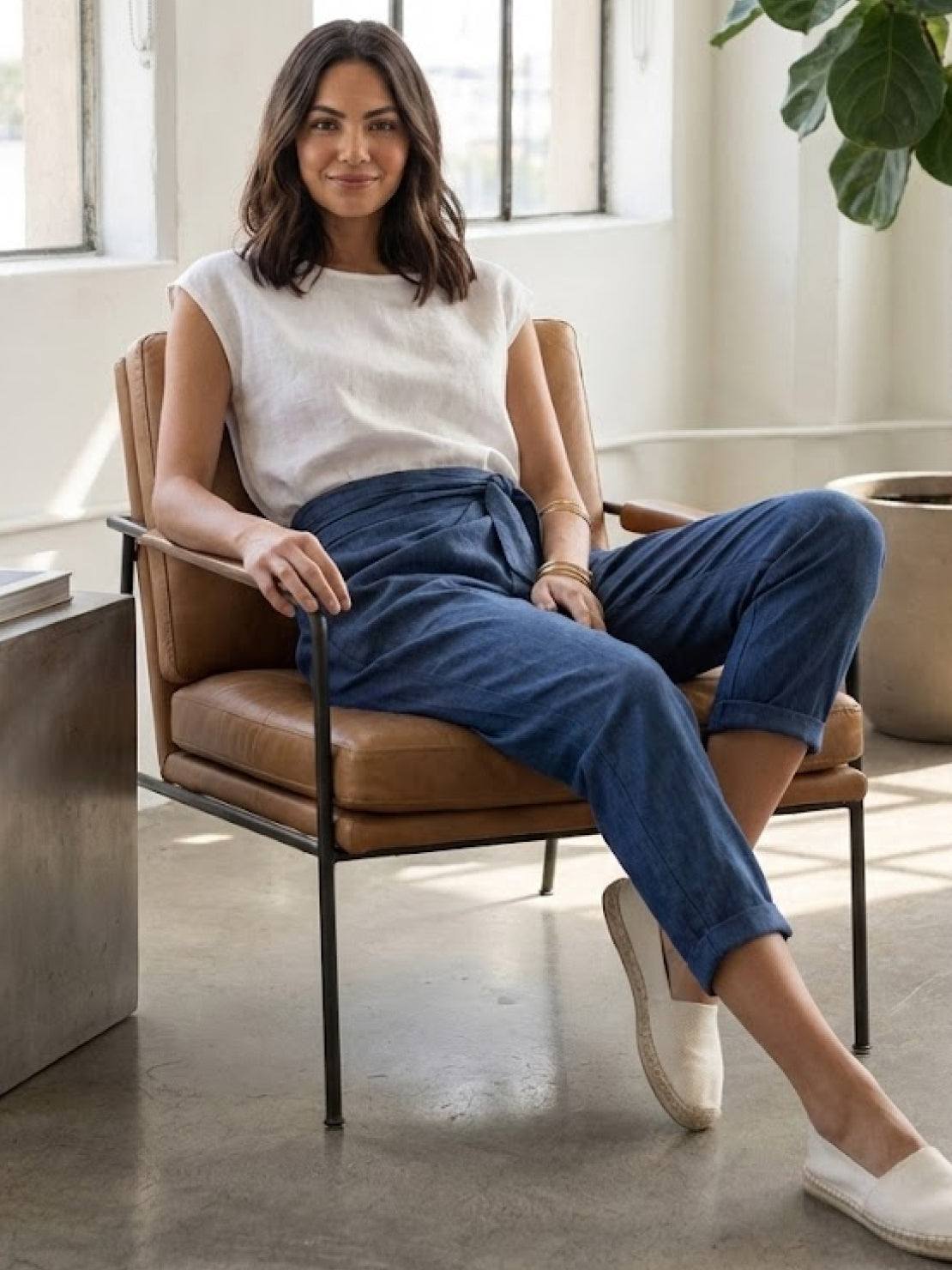 Stephanie™ | Women's High Waist Wrap Front Cropped Tapered Pants